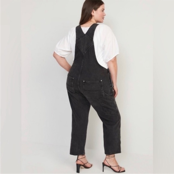 NWOT! Slouchy Straight Black-Wash Workwear Non-Stretch Jean Overalls -Multiple💛💎 - Picture 7 of 8